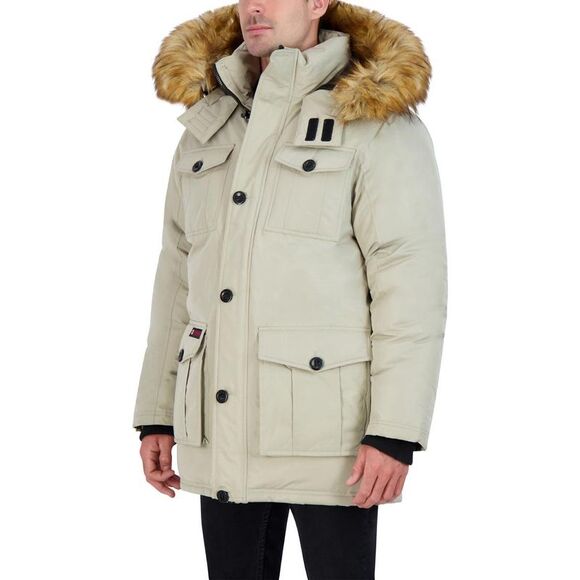 Canada Weather Gear Parka Coat for Men-Insulated Winter Jacket w/ Faux Fur Hood - Picture 3 of 4